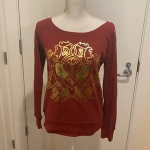 Chi Omega off the shoulder pull over sweater